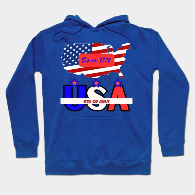 4th of July USA Hoodie by TopSea